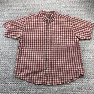 Vintage Woolrich Shirt Men Extra Large XL Red White Plaid Button Down Casual